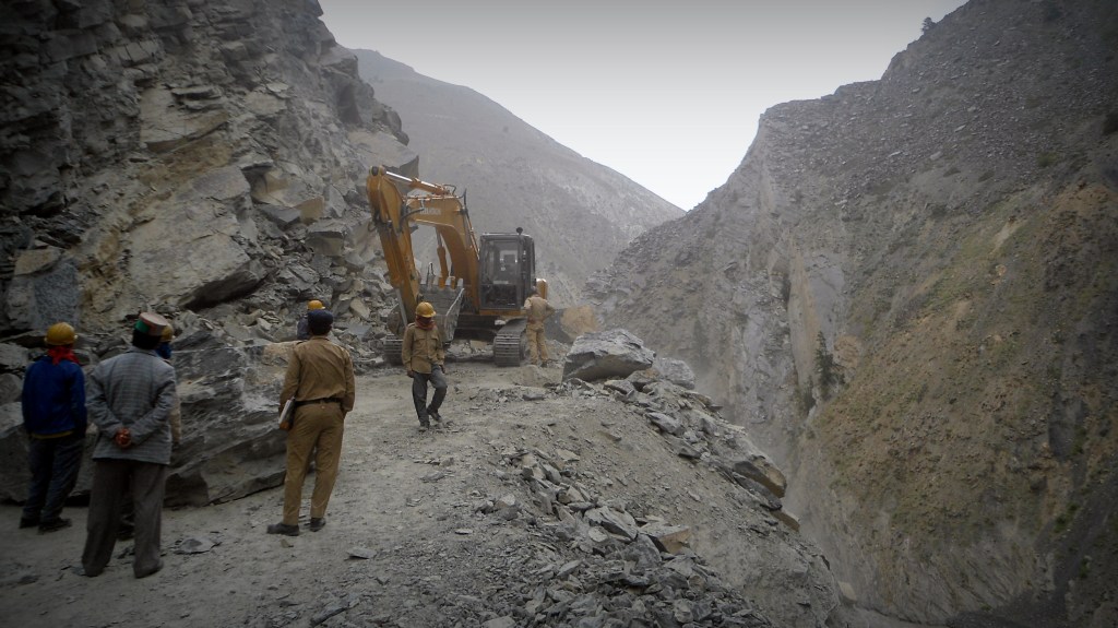 Road block! BRO cleaning up the landslides near Spillow